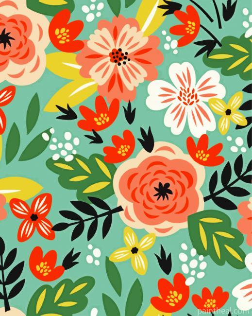 Flower Illustration Painting By Numbers Kits