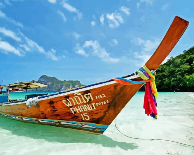 Thailand Boat Painting By Numbers Kits