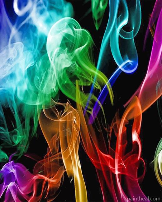 Colorful Light Smoke Painting By Numbers Kits