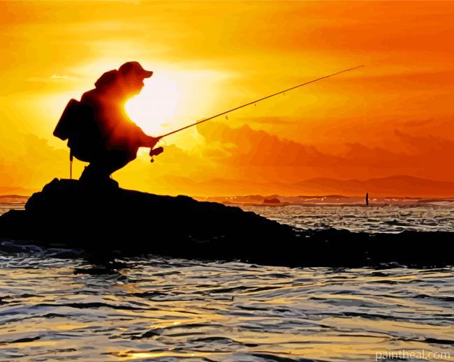 Fishing At Sunset Painting By Numbers Kits