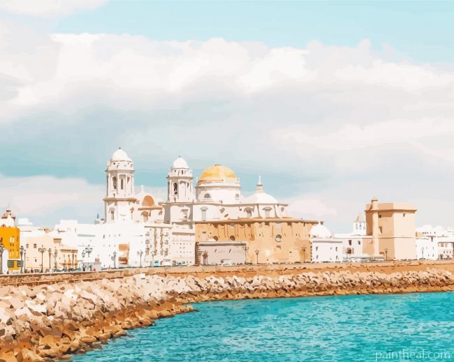 Cathedral Of Cadiz Seaview Painting By Numbers Kits