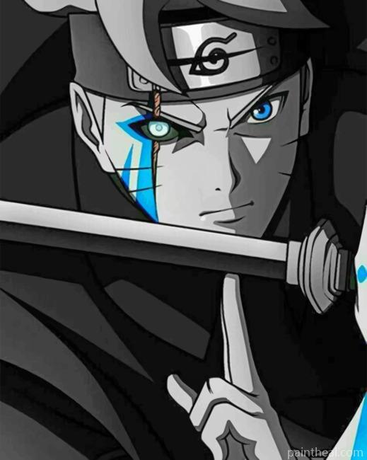Black And White Naruto Painting By Numbers Kits
