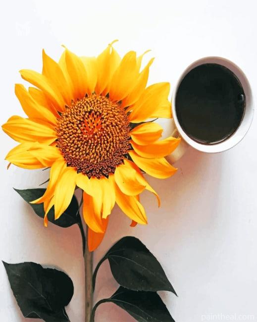 Coffee And Sunflower Painting By Numbers Kits