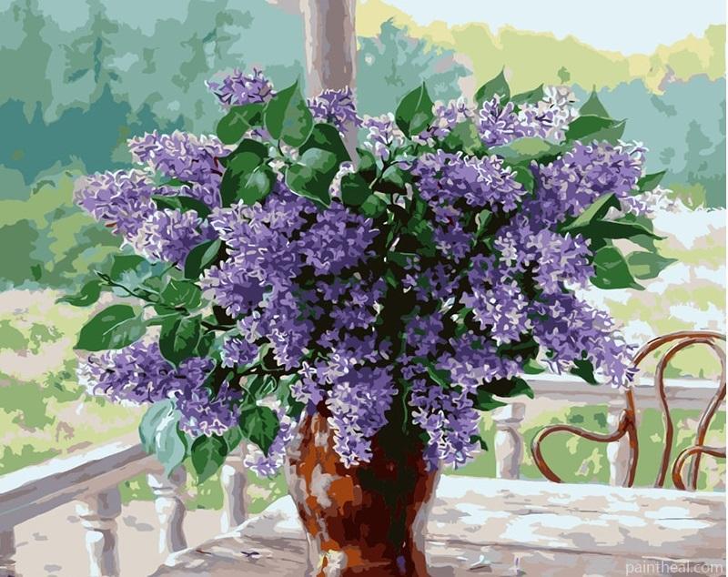 Lavender Flower In Vase Painting By Numbers Kits