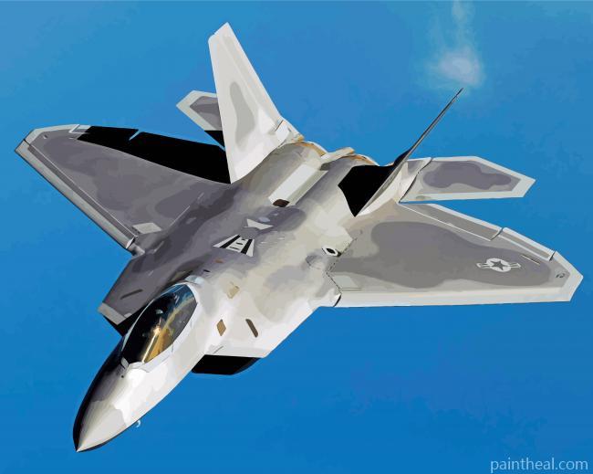 Fighter Jet 22 Raptor Painting By Numbers Kits