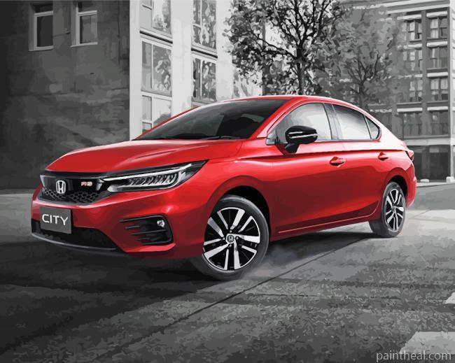 Red Honda Car Painting By Numbers Kits