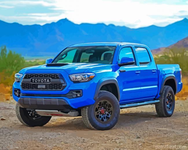 Blue Toyota Tacoma Truck Painting By Numbers Kits