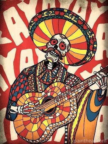 Mexican Skull Painting By Numbers Kits