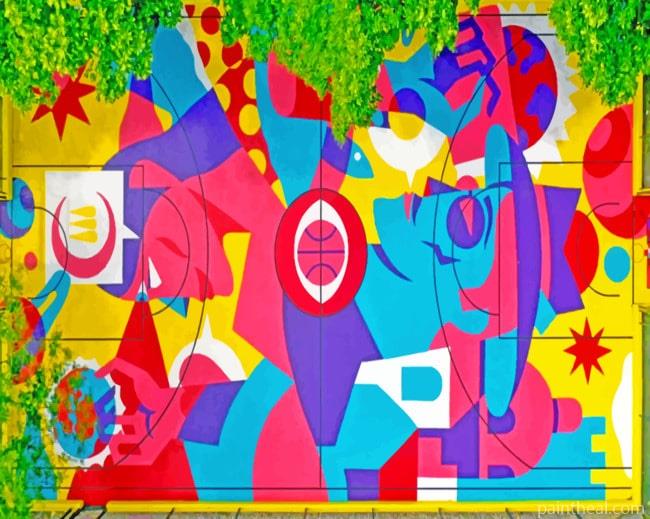 Colorful Drawing In The Court Painting By Numbers Kits