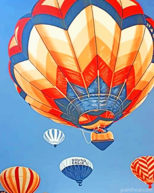 Vintage Hot Air Balloon Painting By Numbers Kits