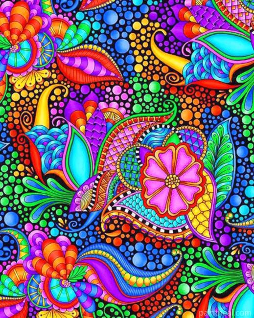 Aesthetic Abstract Flowers Colorful Painting By Numbers Kits