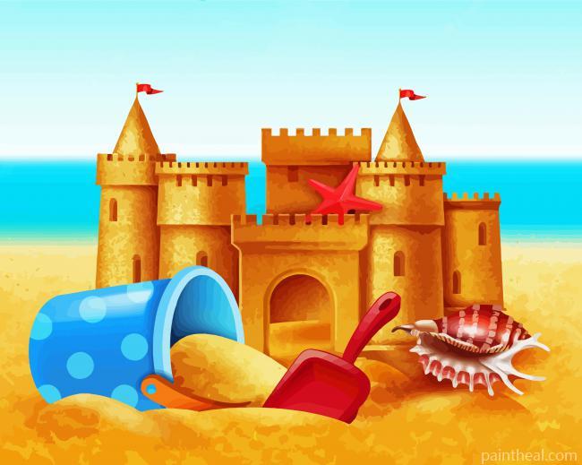 Aesthetic Sand Castle Painting By Numbers Kits
