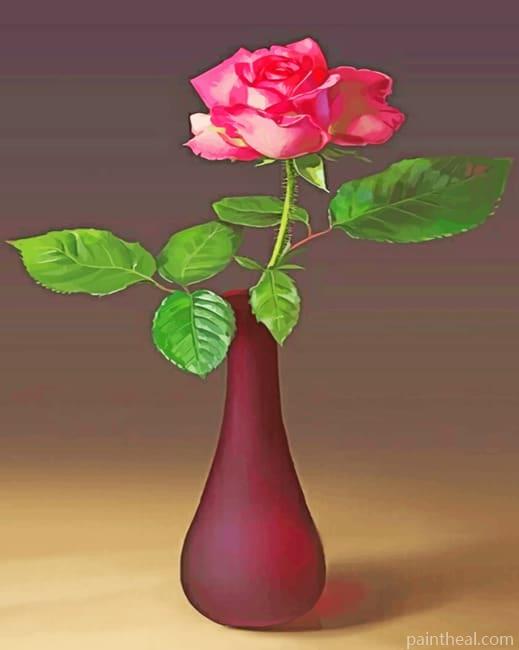 Pink Rose Painting By Numbers Kits