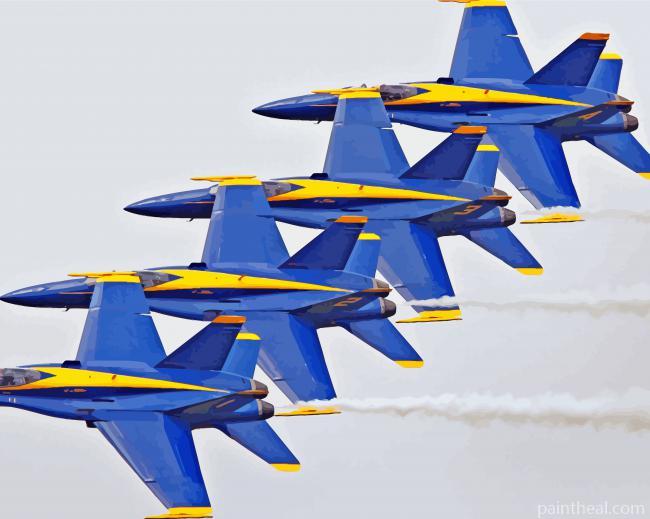 Blue Angels Aiplanes Painting By Numbers Kits