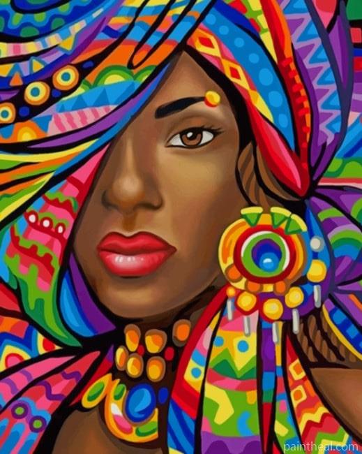 Colorful African Woman NEW Painting By Numbers Kits
