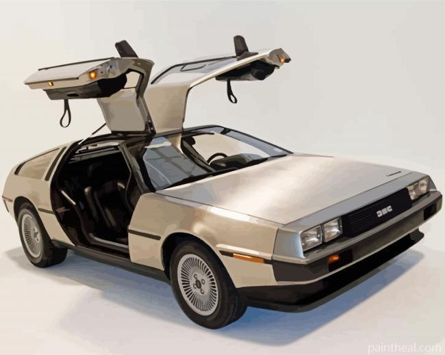 Aesthetic Delorean Car Painting By Numbers Kits