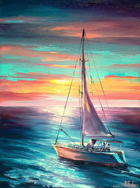 Sailing Boat Yacht Seascape Painting By Numbers Kits