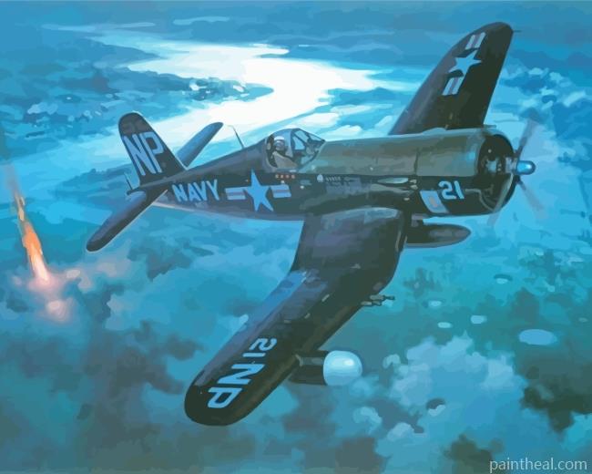 Black Navy Fighter Painting By Numbers Kits