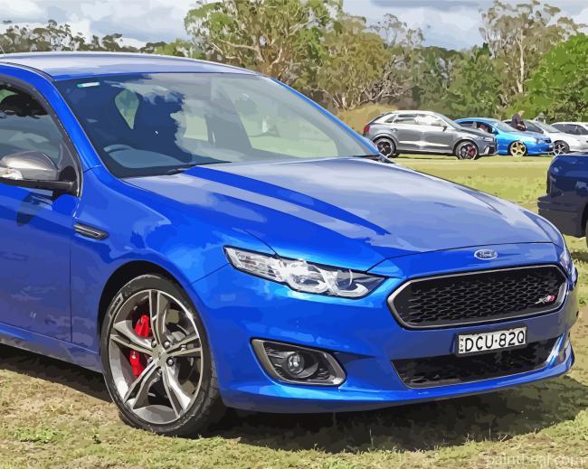 Aesthetic Blue Ford Falcon Painting By Numbers Kits