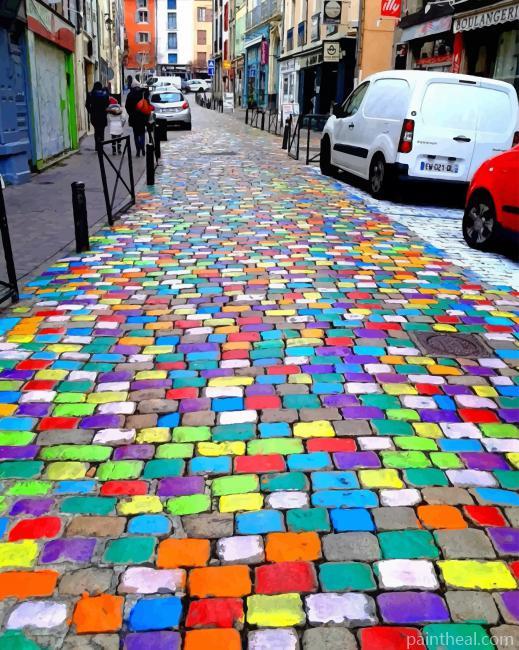 Colorful Pavement Street Painting By Numbers Kits
