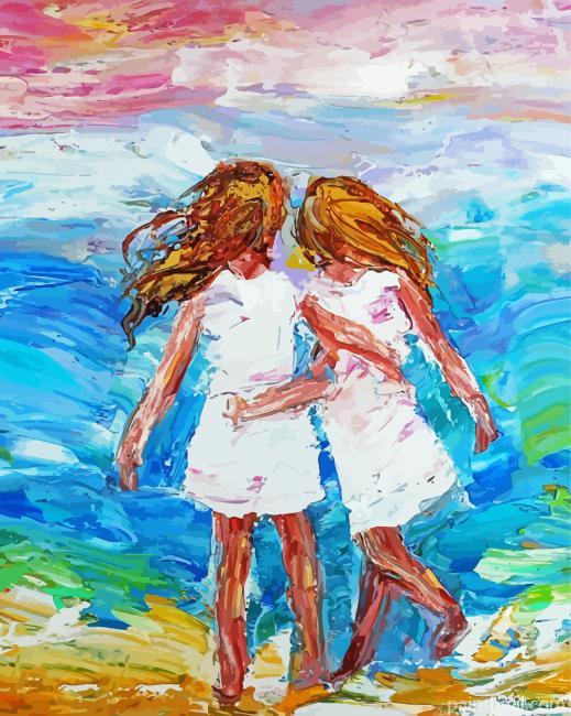 Cool Besties On The Beach Painting By Numbers Kits