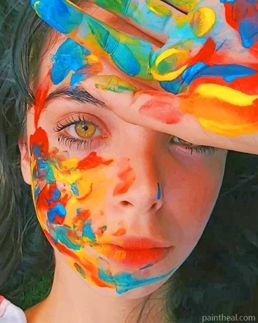Rainbow Colors Girl Painting By Numbers Kits