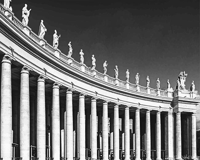 Black And White Columns Rome Painting By Numbers Kits