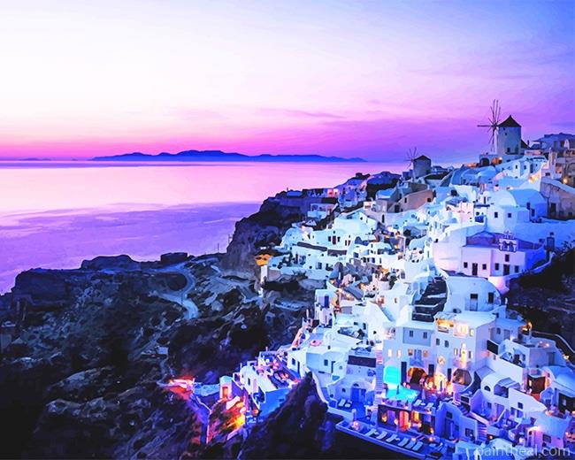 Santorini Island Greece NEW Painting By Numbers Kits