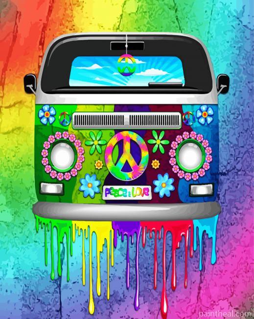Hippie Van Art Painting By Numbers Kits