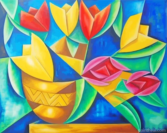 Cubism Flowers Painting By Numbers Kits