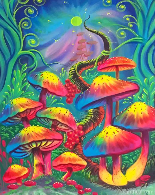 Colorful Mushrooms Painting By Numbers Kits