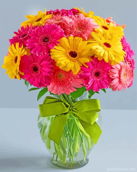 Gerberas In Vase Painting By Numbers Kits