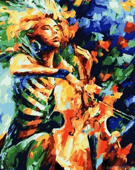 Cello Player Colorful Art Painting By Numbers Kits