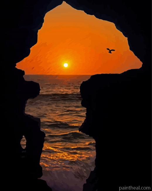 Sunset At Hercules Cave Tangier Morocco Painting By Numbers Kits