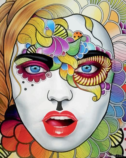 Abstract Mandala Girl Painting By Numbers Kits