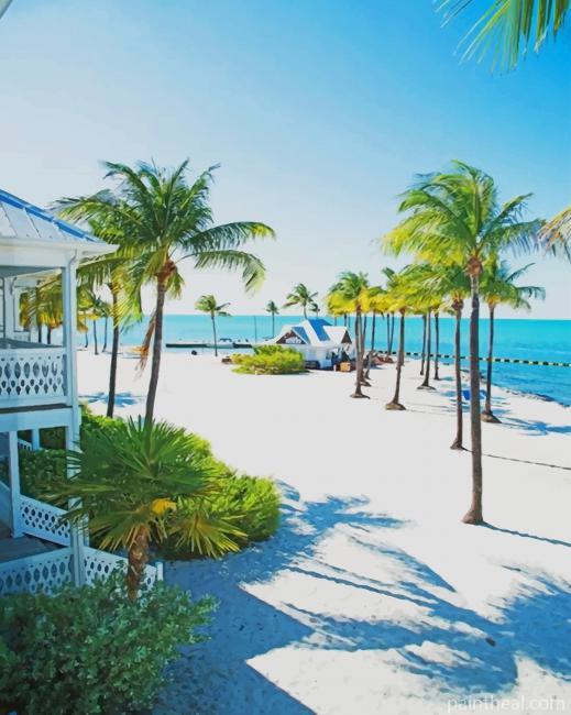 Tropical Beach in Florida Painting By Numbers Kits