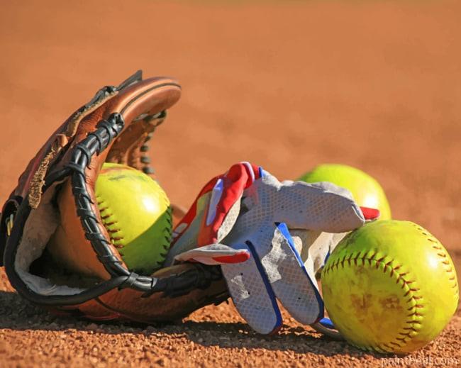 Softball And Gloves Painting By Numbers Kits