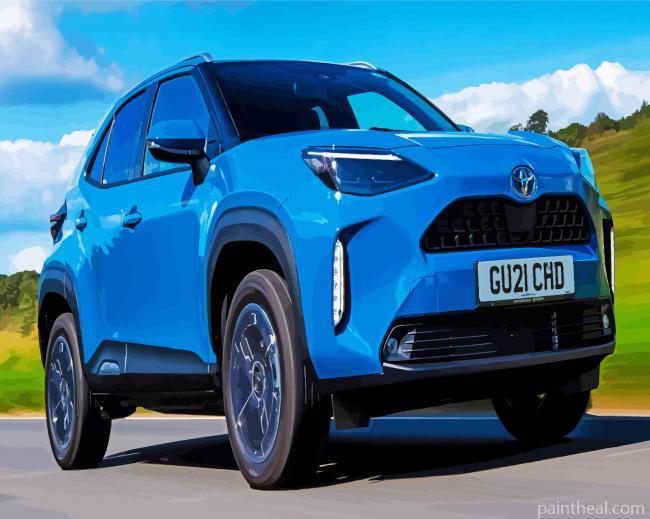 Blue Toyota Yaris Painting By Numbers Kits