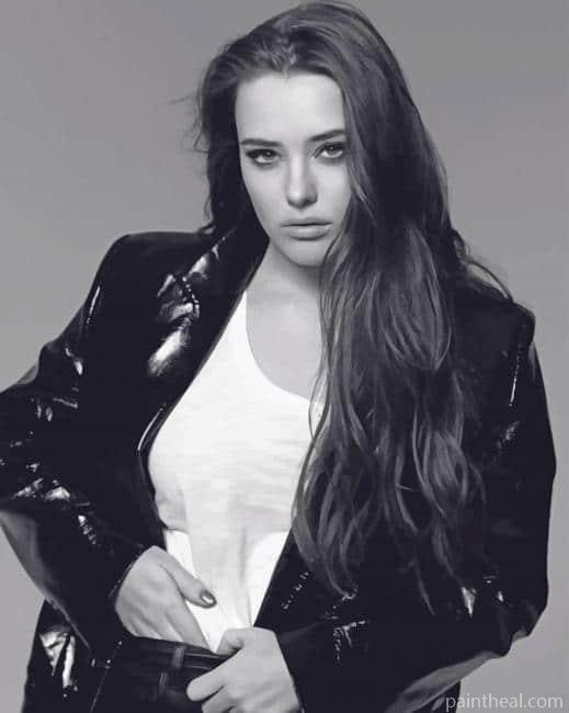 Katherine Langford black and white Painting By Numbers Kits