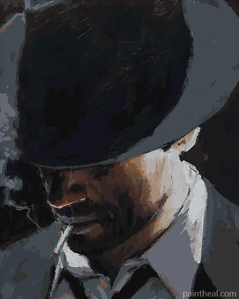 Man In Black Hat Painting By Numbers Kits