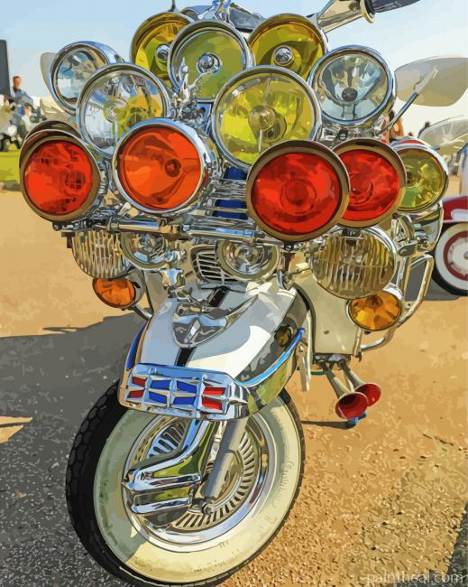 mood Scooter And Head Lights Painting By Numbers Kits
