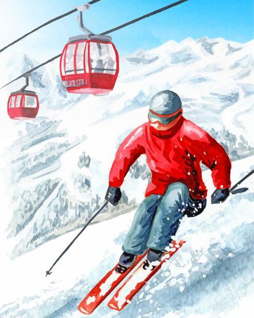 Man Skiing Painting By Numbers Kits