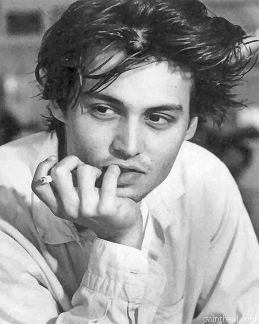 Johnny Depp Black and White Painting By Numbers Kits