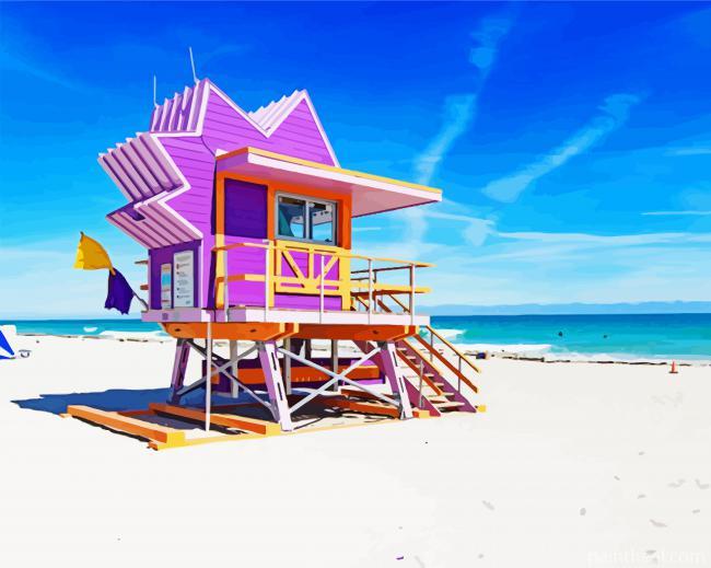 Beach Rescue South Beach Florida Painting By Numbers Kits