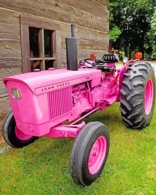 Pink Tractor Painting By Numbers Kits