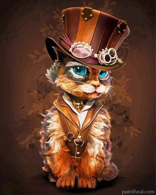 Steampunk Kitty Painting By Numbers Kits