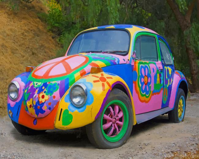 Beetle Hippie Car NEW Painting By Numbers Kits