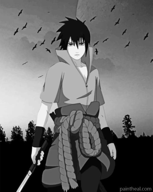 Black And White Itachi Painting By Numbers Kits