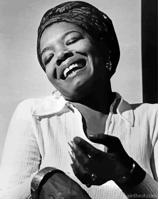 Black and White Maya Angelou Painting By Numbers Kits
