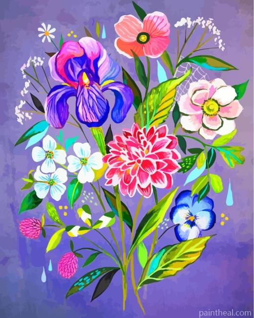 Aesthetic Flowers Painting By Numbers Kits
